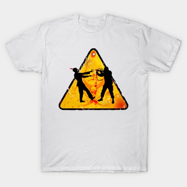 Zombie Biohazard Sign T-Shirt by kamdesigns